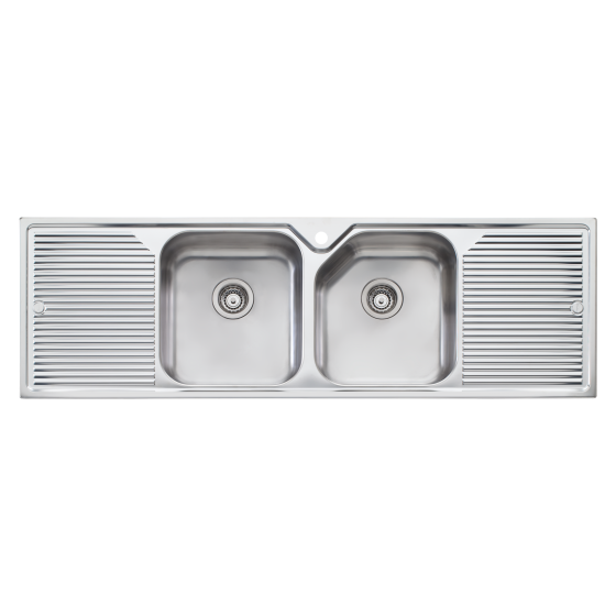 Nu-Petite Double Bowl Topmount Sink With Double Drainer