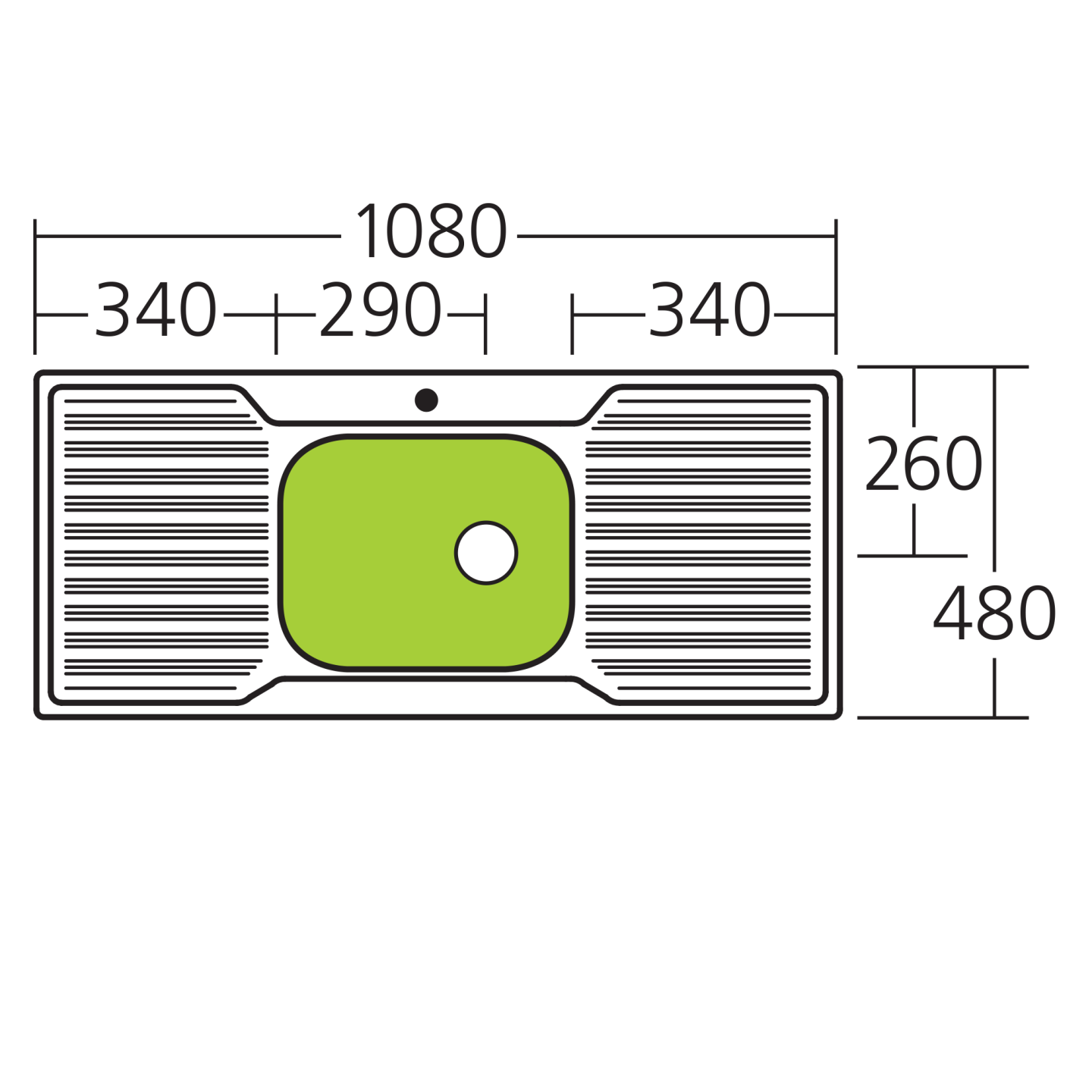Oliveri Diaz Single Bowl Sink With Double Drainer